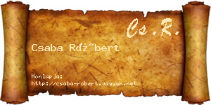 Csaba Róbert névjegykártya